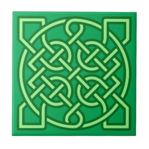 Celtic Sailor's Knot, Emerald und Lime Green Fliese