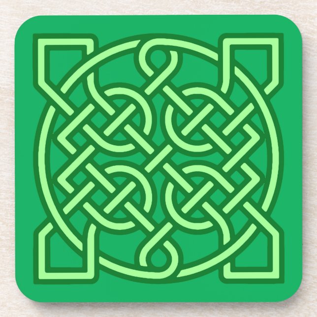 Celtic Sailor's Knot, Emerald und Lime Green Getränkeuntersetzer (Vorderseite)