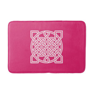 Celtic Sailor's Knot, Fuchsia Pink und White Badematte