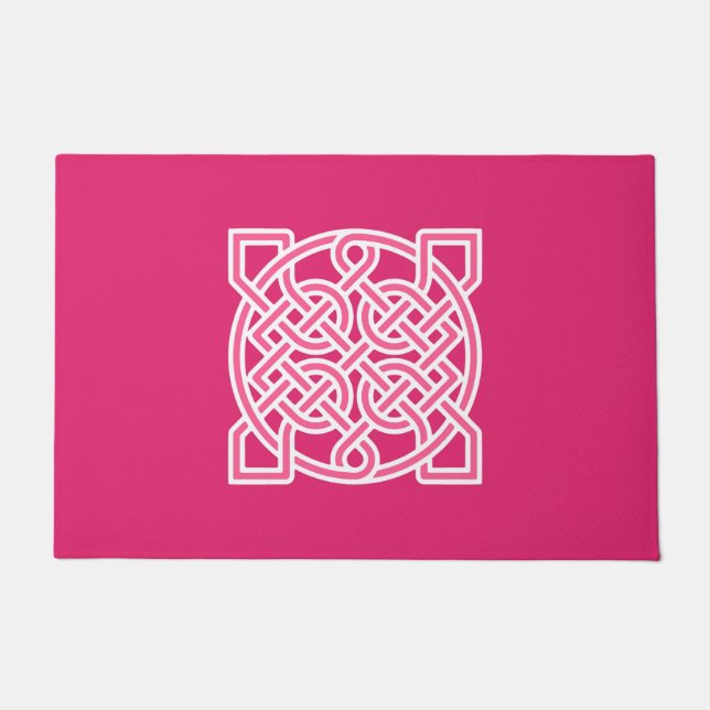 Celtic Sailor's Knot, Fuchsia Pink und White Fußmatte (Vorderseite)