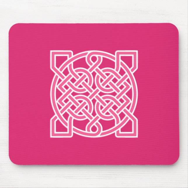 Celtic Sailor's Knot, Fuchsia Pink und White Mousepad (Vorne)