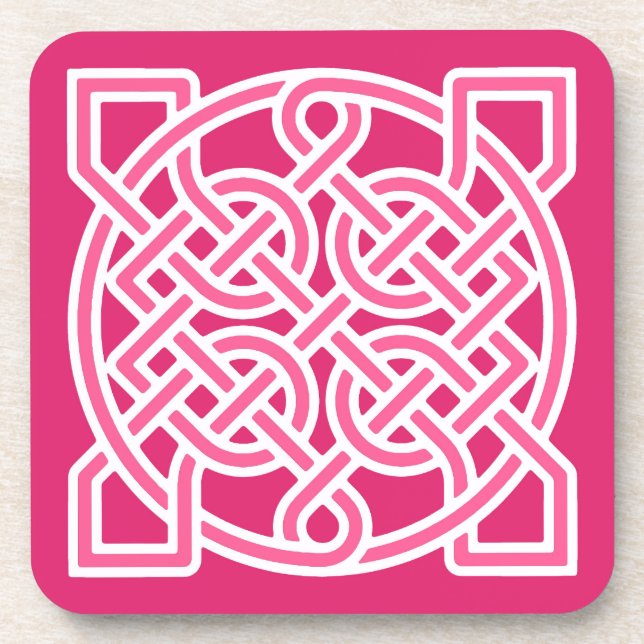 Celtic Sailor's Knot, Fuchsia Pink und White Untersetzer (Vorderseite)
