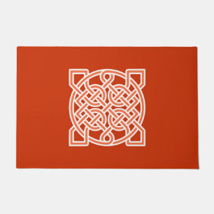 Celtic Sailor's Knot, Mandarin Orange und White Fußmatte