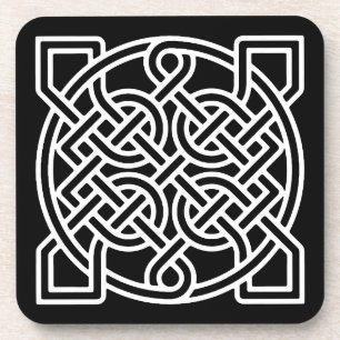Celtic Sailor's Knot, weiß auf schwarzem Hintergru Untersetzer