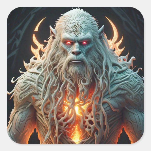 Celtic Sasquatch Quadratischer Aufkleber (Vorderseite)