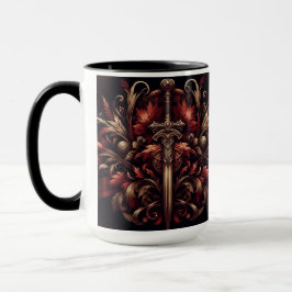 Celtic Scottish Red und Bronze Sword Tasse
