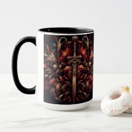 Celtic Scottish Red und Bronze Sword Tasse