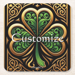 Celtic Shamrock Coaster Rechteckiger Pappuntersetzer