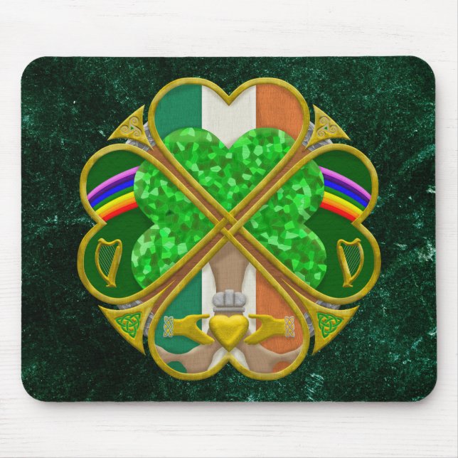 Celtic Shamrock Heritage Symbol Irish Inspired Mousepad (Vorne)
