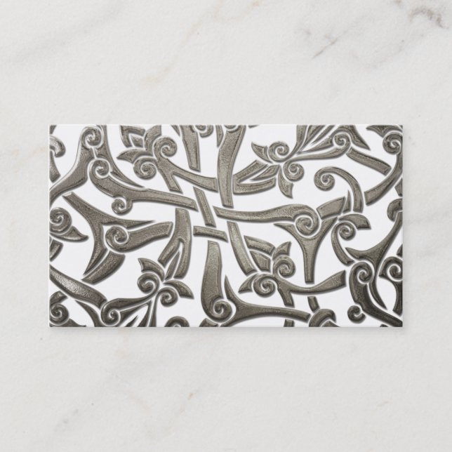 Celtic Silver Muster Business Card Visitenkarte (Vorderseite)