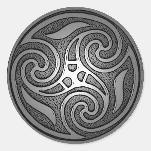 Celtic Spiral Runder Aufkleber (Vorderseite)