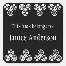 Celtic Spirals Design Buchzeichen Sticker