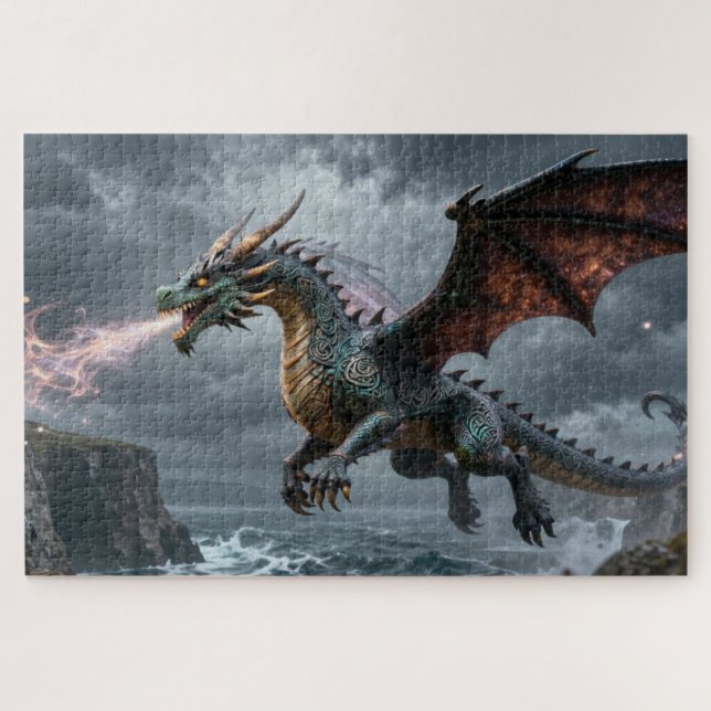 Celtic Spirit Animal Drache Puzzle (Horizontal)