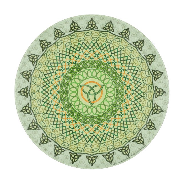 Celtic St. Patty's Day Glass Cutting Board Schneidebrett (Vorderseite)
