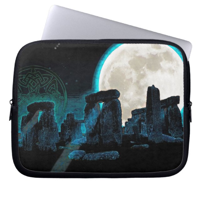 Celtic Stonehenge, Moon & Stars Astronomie Laptopschutzhülle (Vorderseite)