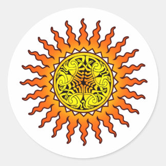 Celtic Sun 2 Runder Aufkleber
