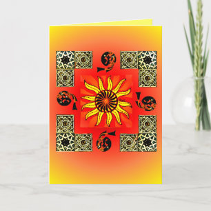 Celtic Sun Mandala Blank Card Karte