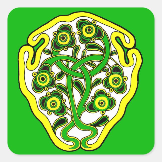 Celtic-Symbol Quadratischer Aufkleber (Vorderseite)