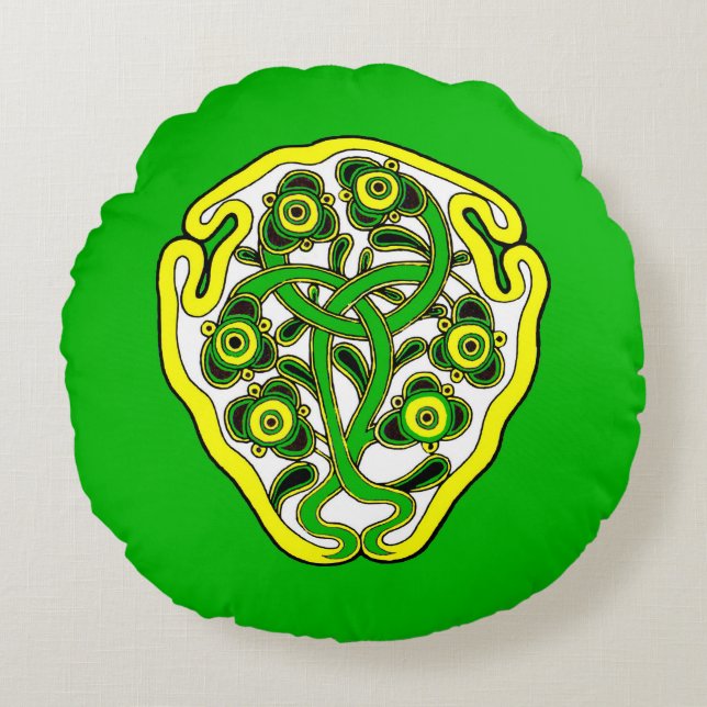 Celtic-Symbol Rundes Kissen (Vorderseite)