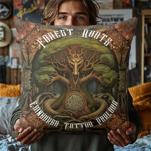 Celtic Tree Dragon - AI Art Generated Tattoo Art Kissen