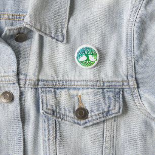 Celtic Tree of Life Button (blau-grün)