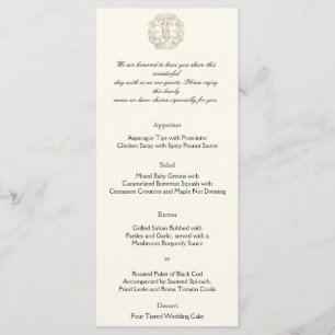 Celtic Tree of Life Gold Wedding Menu Menükarte