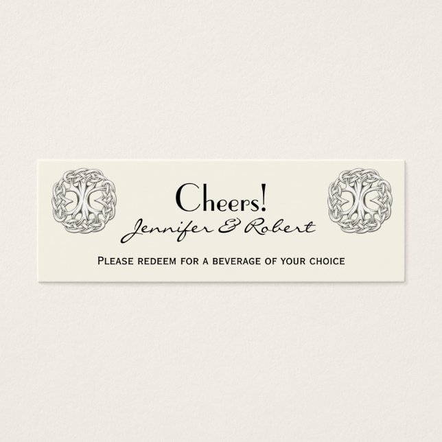 Celtic Tree of Life Wedding Drink Tickets (Vorderseite)