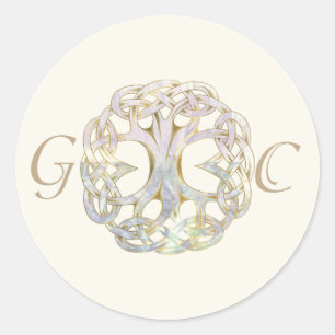 Celtic Tree of Life Wedding Umschlag Aufkleber