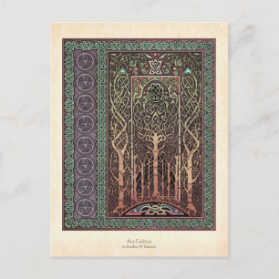Celtic Trees Design Postcard Postkarte