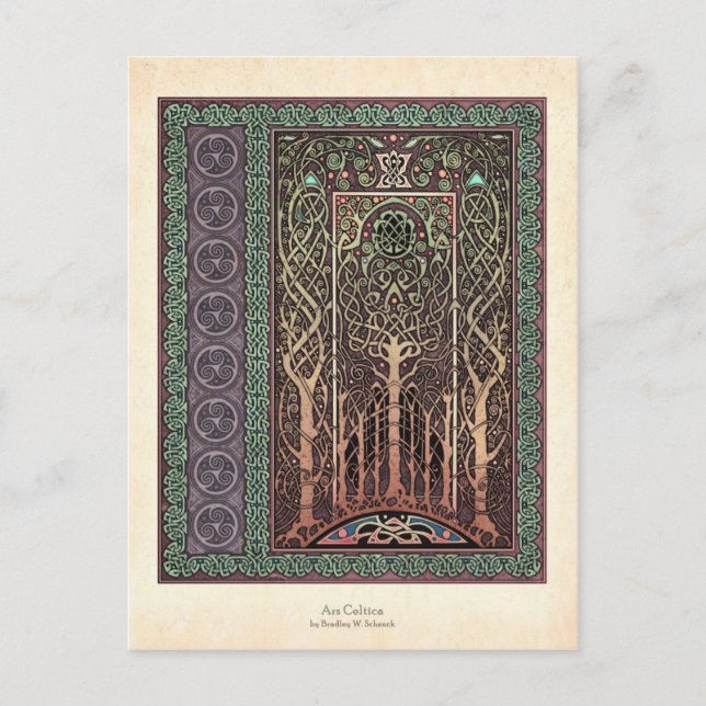 Celtic Trees Design Postcard Postkarte (Vorderseite)