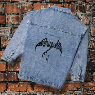 Celtic Tribal Dragon Schwarz-weiß Jeansjacke