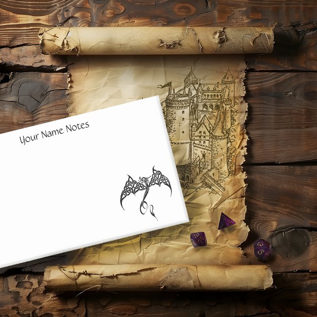 Celtic Tribal Dragon Schwarz-weiß Post-it Klebezettel (Von Creator hochgeladen)