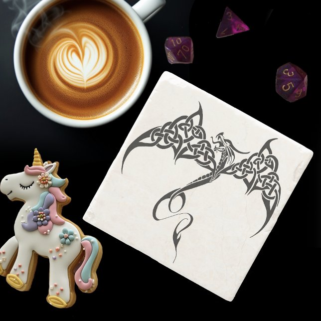Celtic Tribal Dragon Steinuntersetzer (Von Creator hochgeladen)