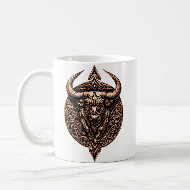 Celtic Tribal Taurus Zodiac Mug Kaffeetasse (Links)