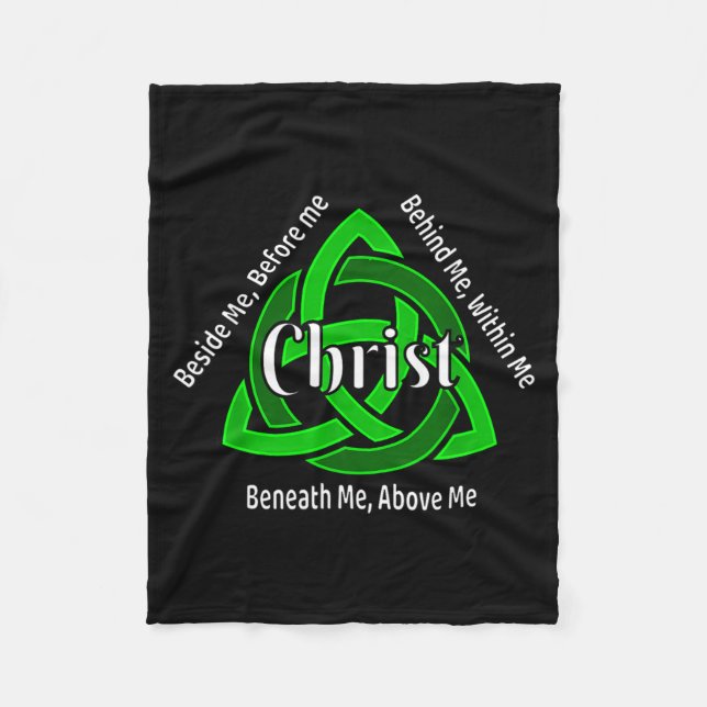 Celtic Trinity Kno St Patricks Prayer Christian  Fleecedecke (Vorderseite)