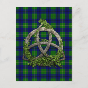 Celtic Trinity Knot and Clan Johnston Tartan Postkarte