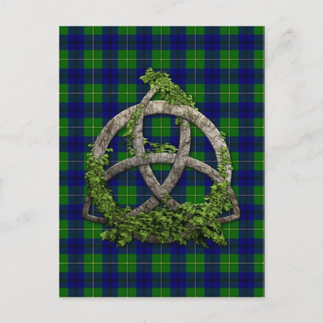 Celtic Trinity Knot and Clan Johnston Tartan Postkarte (Vorderseite)