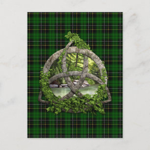 Celtic Trinity Knot and Clan MacAlpine Tartan Postkarte