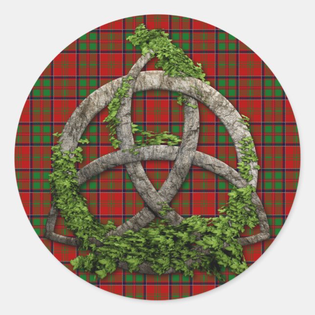 Celtic Trinity Knot and Clan MacDonald of Glencoe Runder Aufkleber (Vorderseite)