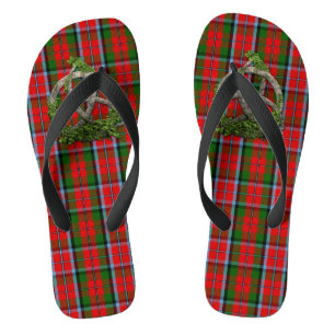 Celtic Trinity Knot and Clan MacNaughton Tartan Flip Flops