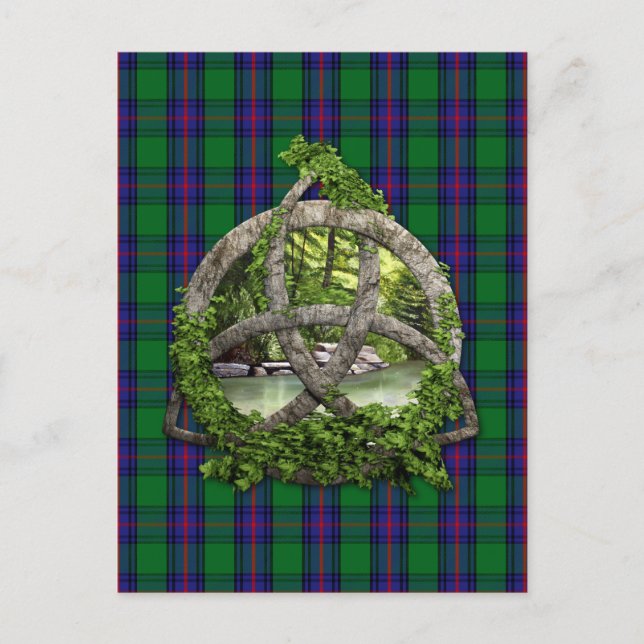 Celtic Trinity Knot and Clan Shaw Tartan Postkarte (Vorderseite)
