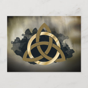 Celtic Trinity Knot Golden Watercolor Postkarte