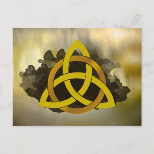 Celtic Trinity Knot Golden Watercolor Postkarte