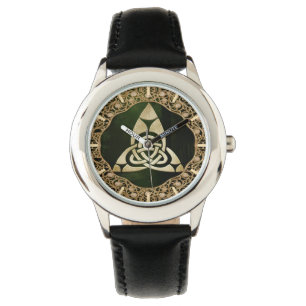 Celtic Trinity Knot on Forest Shadows Armbanduhr