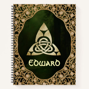 Celtic Trinity Knot on Forest Shadows Notizbuch