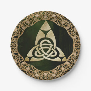 Celtic Trinity Knot on Forest Shadows Pappteller