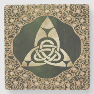 Celtic Trinity Knot on Forest Shadows Steinuntersetzer