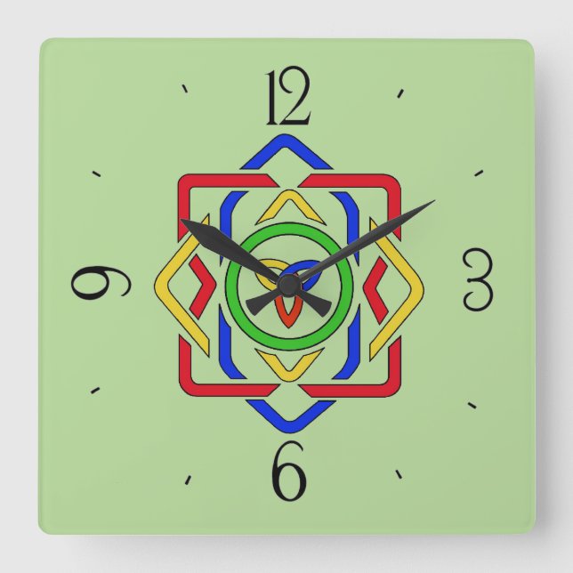 Celtic Trinity Knot Quadratische Wanduhr (Vorderseite)