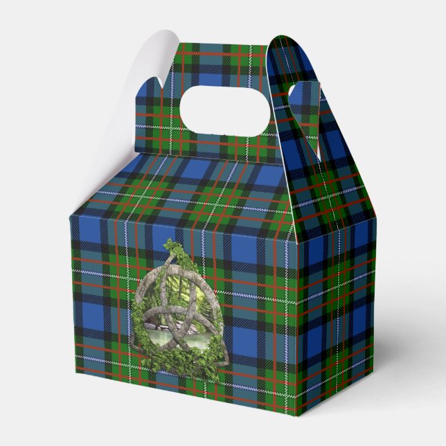 Celtic Trinity Knot und Clan Fergusson Tartan Geschenkschachtel (Vorderseite)