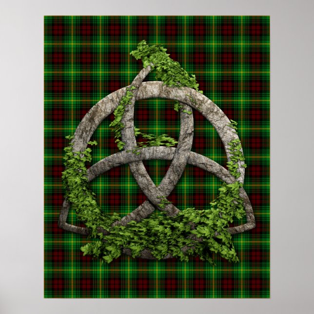 Celtic Trinity Knot und Clan Martin Tartan Poster (Vorne)